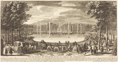 Vista del estanque de Neptuno en el Jardín de Versalles de Jean Baptiste Rigaud