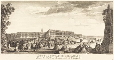 Vista del Castillo de Versalles desde el lado de la terraza frente a la capilla de Jean Baptiste Rigaud