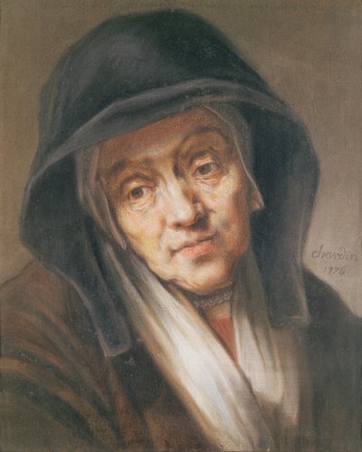 Copia de un retrato de Rembrandt de su madre, 1776 de Jean Baptiste Simeon Chardin