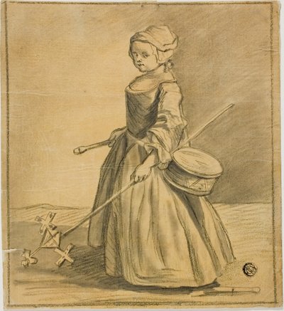 Niña jugando con un tambor de Jean Baptiste Simeon Chardin