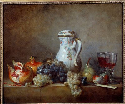 Uvas y granadas de Jean Baptiste Simeon Chardin