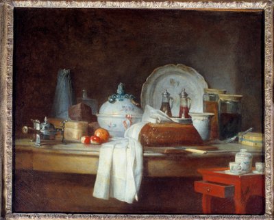 La mesa de oficina o los restos de un almuerzo de Jean Baptiste Simeon Chardin