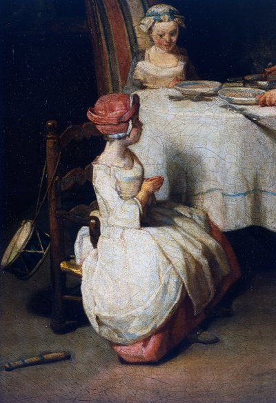 Le Benedicite, c.1740 (detalle) de Jean Baptiste Simeon Chardin