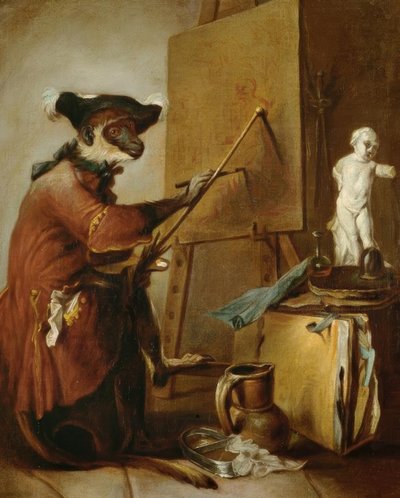El mono pintor de Jean Baptiste Simeon Chardin