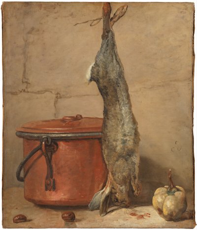 Conejo y olla de cobre, c.1739-40 de Jean Baptiste Simeon Chardin