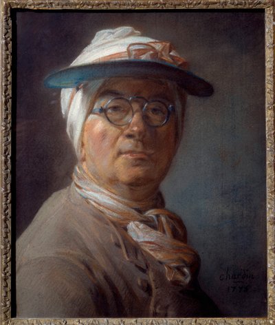 Autorretrato con pantalla verde de Jean Baptiste Simeon Chardin