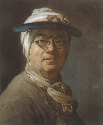 Autorretrato con visera, c.1776 de Jean Baptiste Simeon Chardin