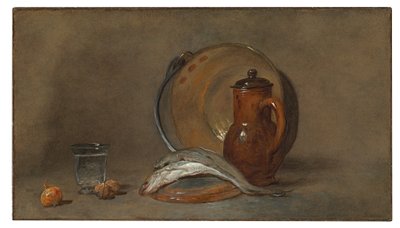 Naturaleza muerta con pescado y una olla de cobre de Jean Baptiste Simeon Chardin