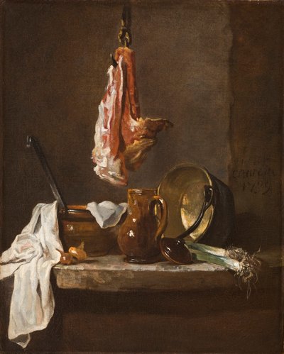 Naturaleza Muerta con una Costilla de Res, 1739 de Jean Baptiste Simeon Chardin