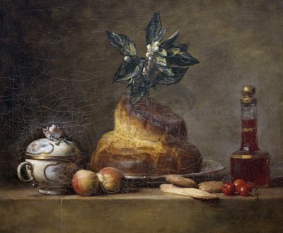 Naturaleza muerta con brioche de Jean Baptiste Simeon Chardin