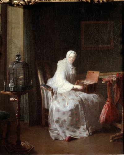 El canario o mujer variando sus diversiones de Jean Baptiste Simeon Chardin