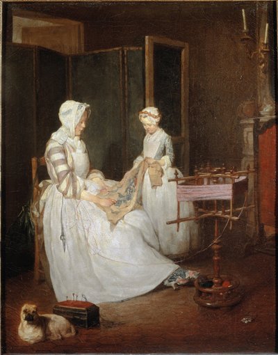 La madre diligente, c.1740 de Jean Baptiste Simeon Chardin