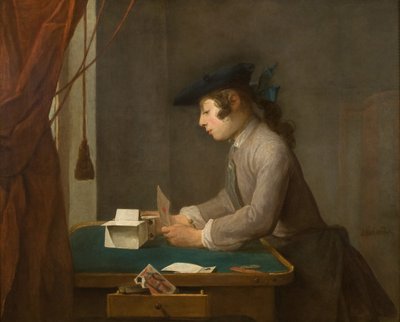 La casa de las cartas, 1735 de Jean Baptiste Simeon Chardin