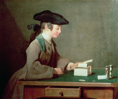 La casa de las cartas, c.1736-37 de Jean Baptiste Simeon Chardin