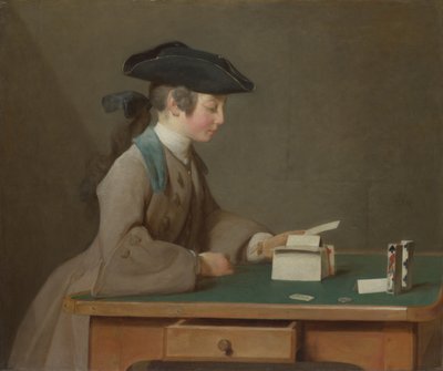 La casa de las cartas, c. 1736 de Jean Baptiste Simeon Chardin