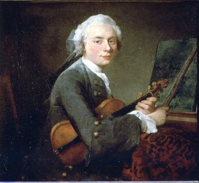 El joven con el violín, circa 1738. Retrato de Charles Theodose Godefroy. Óleo sobre lienzo de Jean Baptiste Simeon Chardin (1699 - 1789). París, Museo del Louvre de Jean Baptiste Simeon Chardin