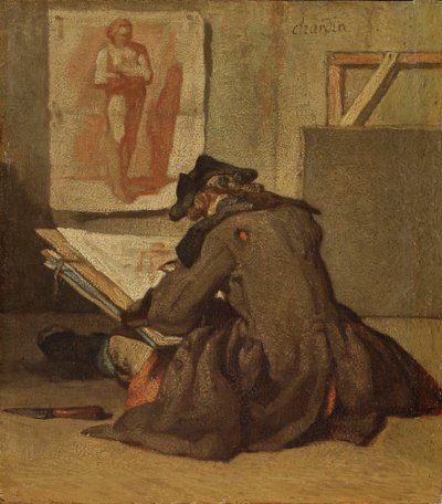 Joven estudiante dibujando de Jean Baptiste Simeon Chardin