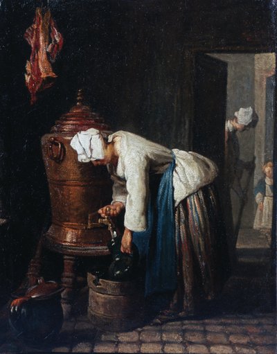 Mujer sacando agua de la cisterna de Jean Baptiste Simeon Chardin