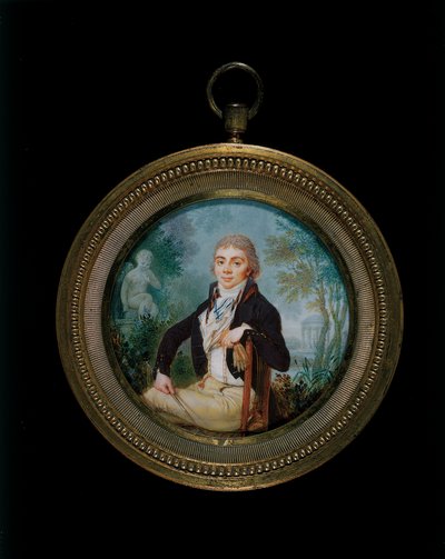 Retrato en miniatura de un joven caballero llamado Sr. Videl, sentado tres cuartos de longitud de Jean Baptiste Soyer