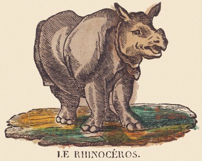 El rinoceronte, c.1840-1852 (litografía) de Jean Baptiste Thiebault