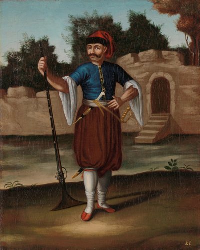 Soldado albanés de Jean Baptiste Vanmour (workshop of)
