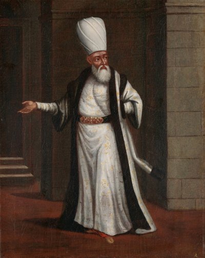 El jenízaro Aga, comandante en jefe de los jenízaros de Jean Baptiste Vanmour (workshop of)