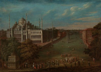 El Gran Visir cruzando el Atmeydan (Plaza de los Caballos), 1720-37 de Jean Baptiste Vanmour