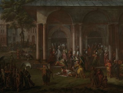 El asesinato de Patrona Halil y sus compañeros rebeldes
El asesinato de Patrona Halil y sus compañeros rebeldes de Jean Baptiste Vanmour