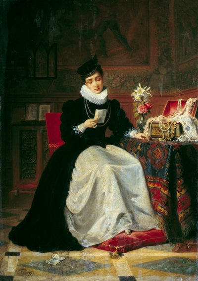 Mujer leyendo una carta de Jean Baptiste Victor Loutrel