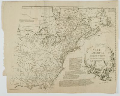América del Norte, grabado por Richard William Seale, 1752 de Jean Baptiste after dAnville