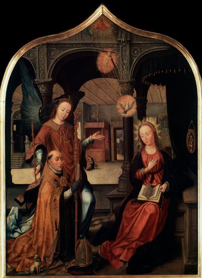 La Anunciación, Tríptico, Panel Central, 1517 de Jean Bellegambe