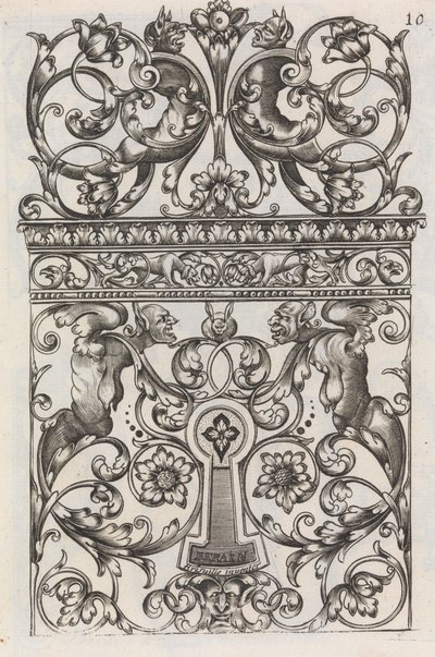 Diversas piezas de cerrajeros, página 11 recto, ca. 1663 de Jean Berain
