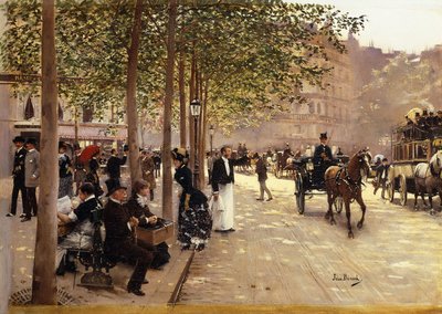 Una calle de París, c.1880 de Jean Beraud