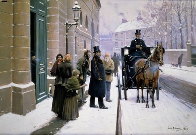Un burgués saliendo de su casa, París de Jean Beraud