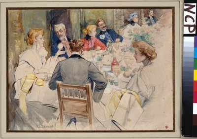 Una cena elegante de Jean Beraud