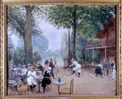 Chalet del ciclo en el Bois de Boulogne, circa 1900 de Jean Beraud