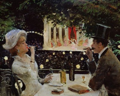 Dîner aux Ambassadeurs, ca. 1880 de Jean Beraud