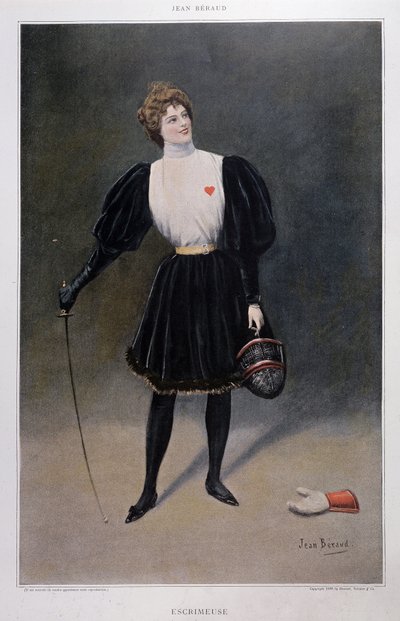 Esgrimista - dibujo de Jean Beraud (1849 - 1935) de Jean Beraud