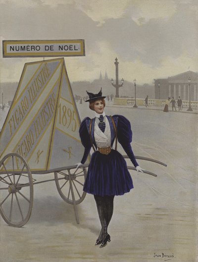La publicidad del futuro. Ilustración de portada de Le Figaro Illustré, diciembre 1895 de Jean Beraud
