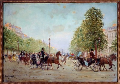 El paseo por los Campos Elíseos. Pintura de Jean Beraud (1849-1935) Siglo XIX. París, Museo Carnavalet de Jean Beraud