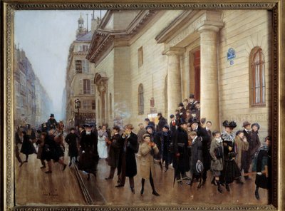 La salida del liceo Condorcet en París de Jean Beraud