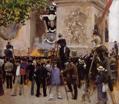 El funeral de Victor Hugo (1802-85) en el Arco de Triunfo, 1885 de Jean Beraud