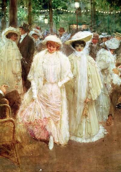 Los Jardines de París, o Las Bellezas de la Noche, 1905 (detalle) de Jean Beraud