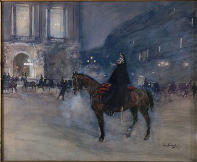 La fachada de la ópera en una noche de gala de Jean Beraud
