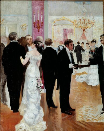 La recepción Una velada social en la sociedad parisina de la Belle Époque de Jean Beraud