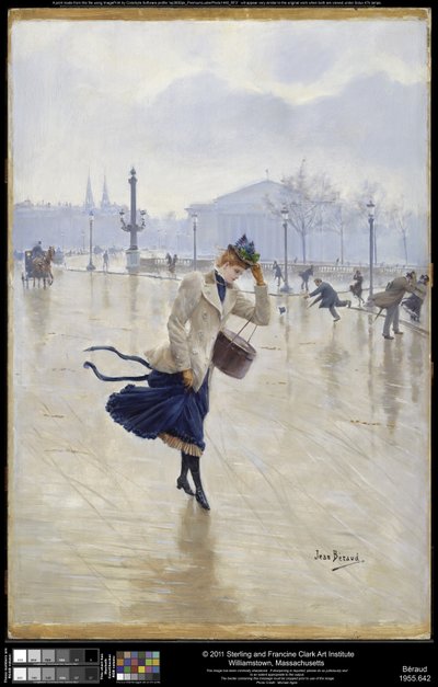 Día ventoso, Place de la Concorde, c.1890 de Jean Beraud