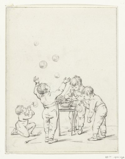 Niños que soplan burbujas de Jean Bernard