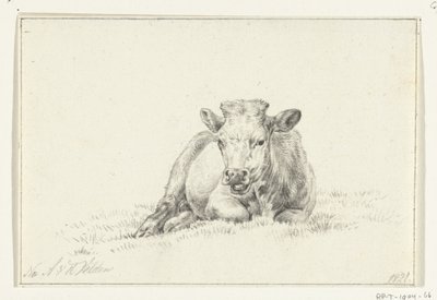 Vaca reclinada, de frente de Jean Bernard