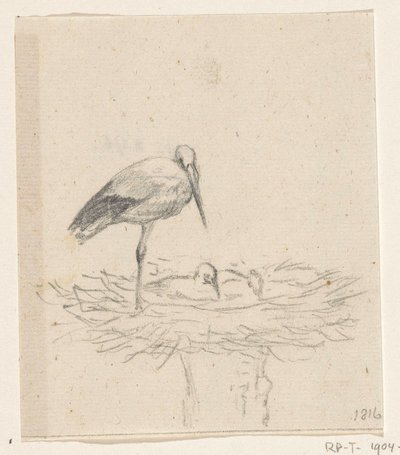 Cigüeña en nido de Jean Bernard