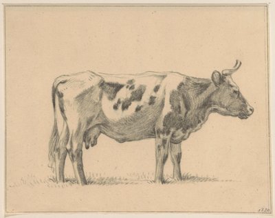 Vaca de pie, a la derecha de Jean Bernard